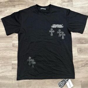 Off-White Black Tee with Cross Details